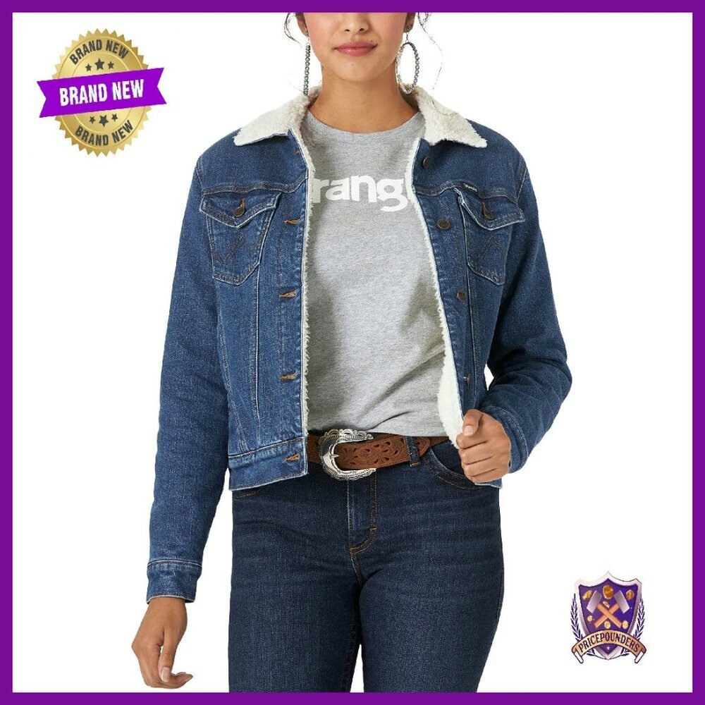 Sherpa Lined Denim Jacket, Classic Fit, Chest Pockets, Warm Layering Piece